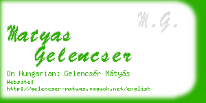 matyas gelencser business card