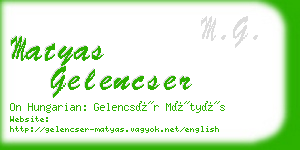 matyas gelencser business card